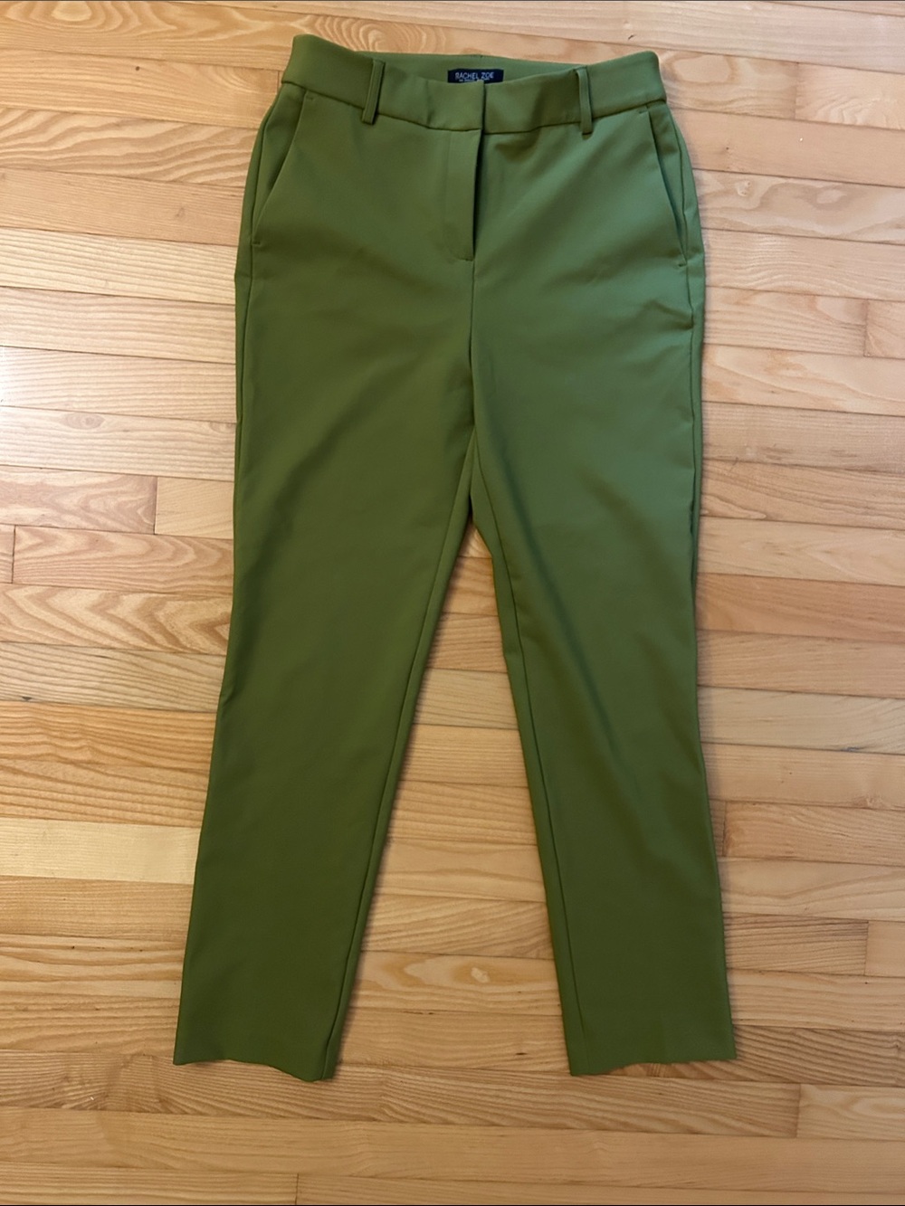 Rachel Zoe Light Olive Straight-Leg Ankle Trousers